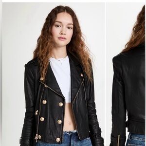 L’agence Billie belted leather jacket